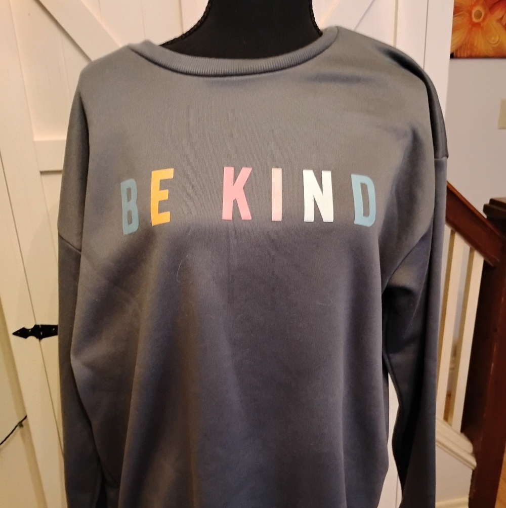 Be Kind Women's Cowl Neck Sweater - Charcoal